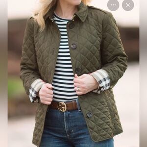 Burberry Quilted Utility Jacket in Olive